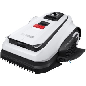Robotická kosačka Ecovacs Goat A1600 v bielo-čiernej farbe s vyžínačom TruEdge a detekciou prekážok.