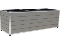 Kvetinový truhlík s 3 vyberateľnými vložkami, svetlo sivá, 78 x 27 x 27 cm