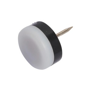 Plastový klzák s kolíkom, Ø 22 mm, pre nábytok a ochranu povrchu.