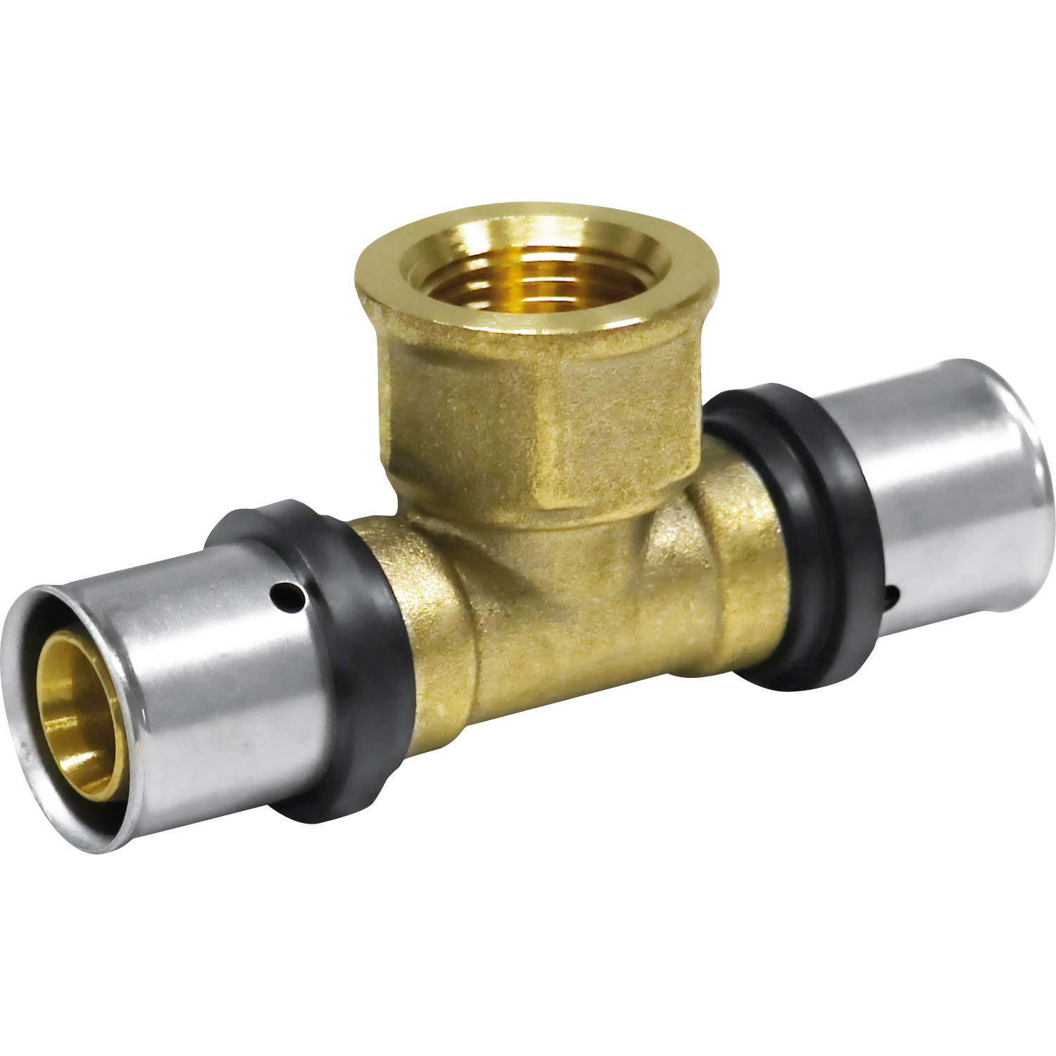 E-shop PIPETEC Lisovací T-kus PFTI200420 medený, 20x2 - Rp 1/2 - 2x2