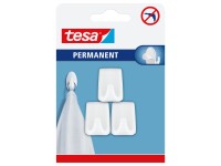 tesa Samolepiace háčiky Permanent S obdĺžnikové, biela, 3 ks