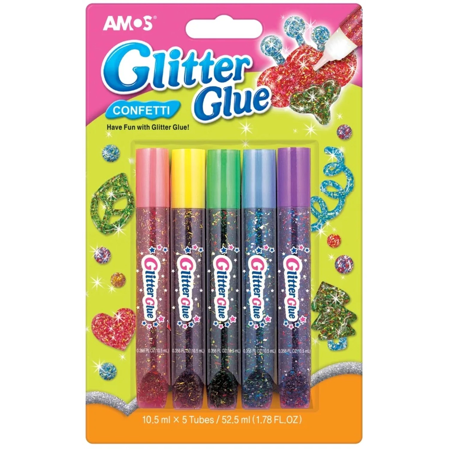 E-shop Amos Glitrové lepidlo s konfetami 5 x 10,5 ml