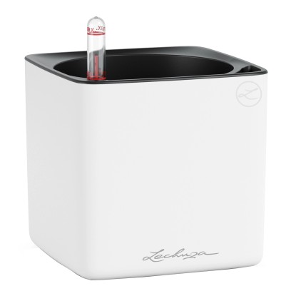 Lechuza Samozavlažovací kvetináč CUBE Color 14 biela matná, 14 x 14 x 13,5 cm