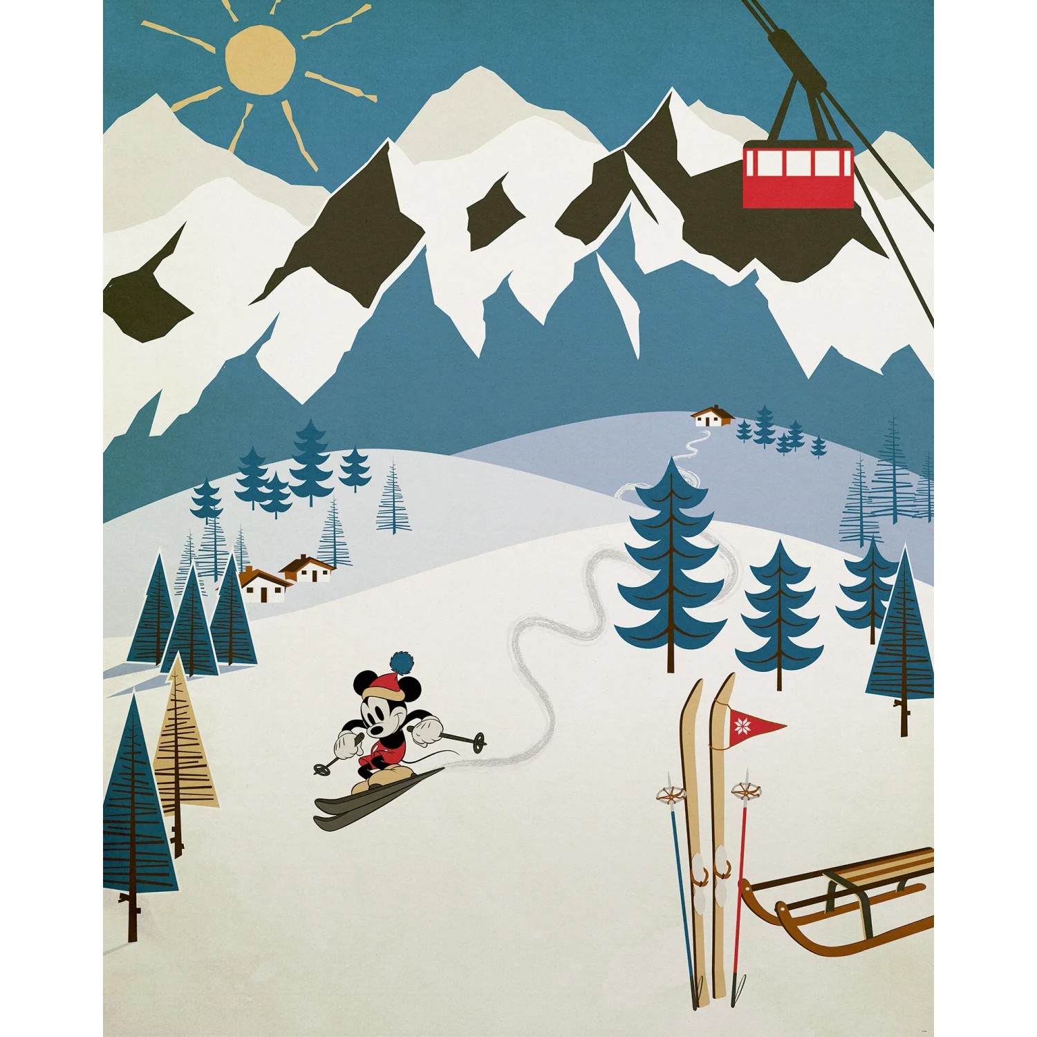 E-shop Komar Vliesová fototapeta Mickey Alpine 200 x 250 cm