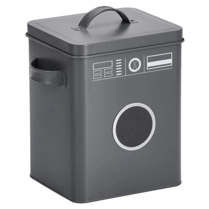 Zeller Present Kovová dóza na prací prášok, antracitová, 18 x 15,5 x 23 cm