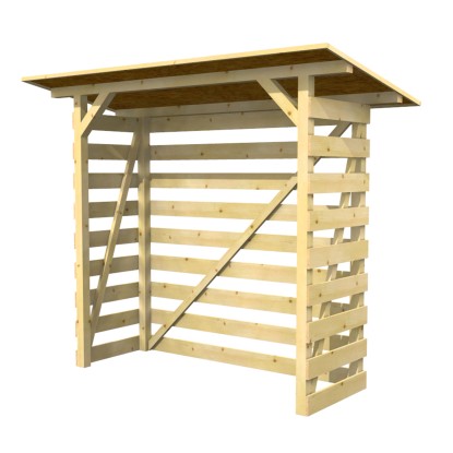 Maone Drevený prístrešok na drevo RENE 1, 200 x 75 cm (výška 200-210 cm)