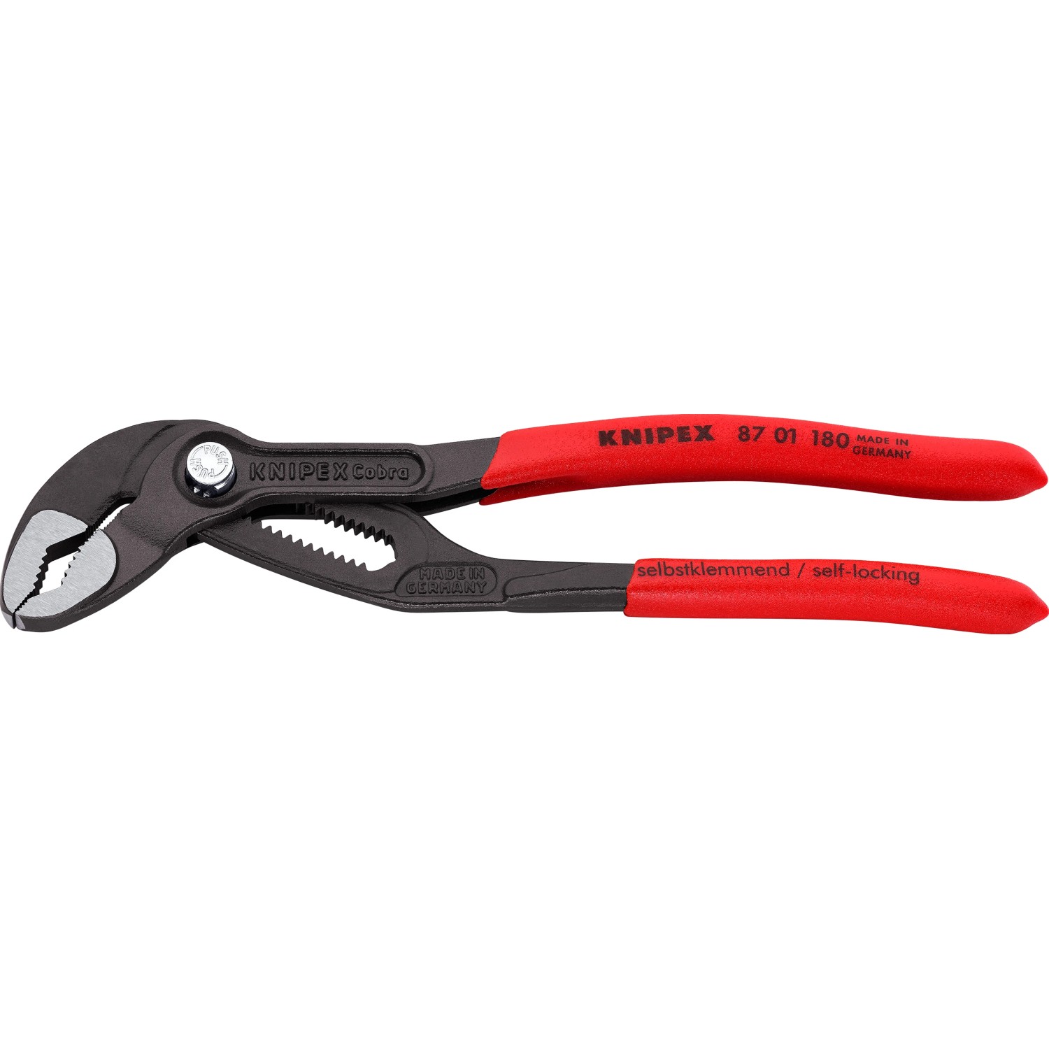 E-shop Knipex Kliešte na vodné čerpadlá Cobra, fosfátované na sivo, 180 mm