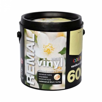 REMAL Vinyl COLOR Mat Prémiový maliarsky náter 600 vanilkovo žltá 3,2 kg