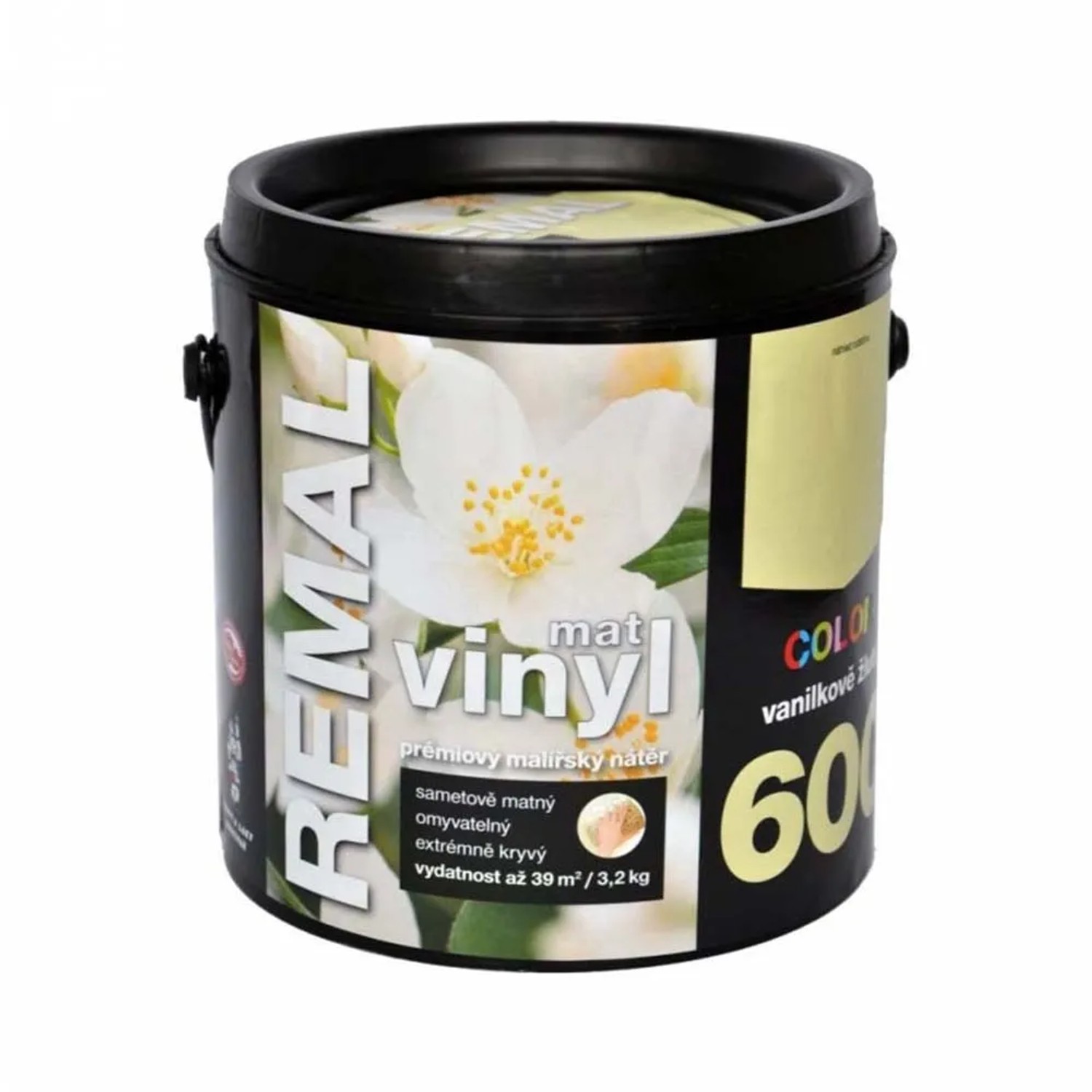 E-shop REMAL Vinyl COLOR Mat Prémiový maliarsky náter 600 vanilkovo žltá 3,2 kg