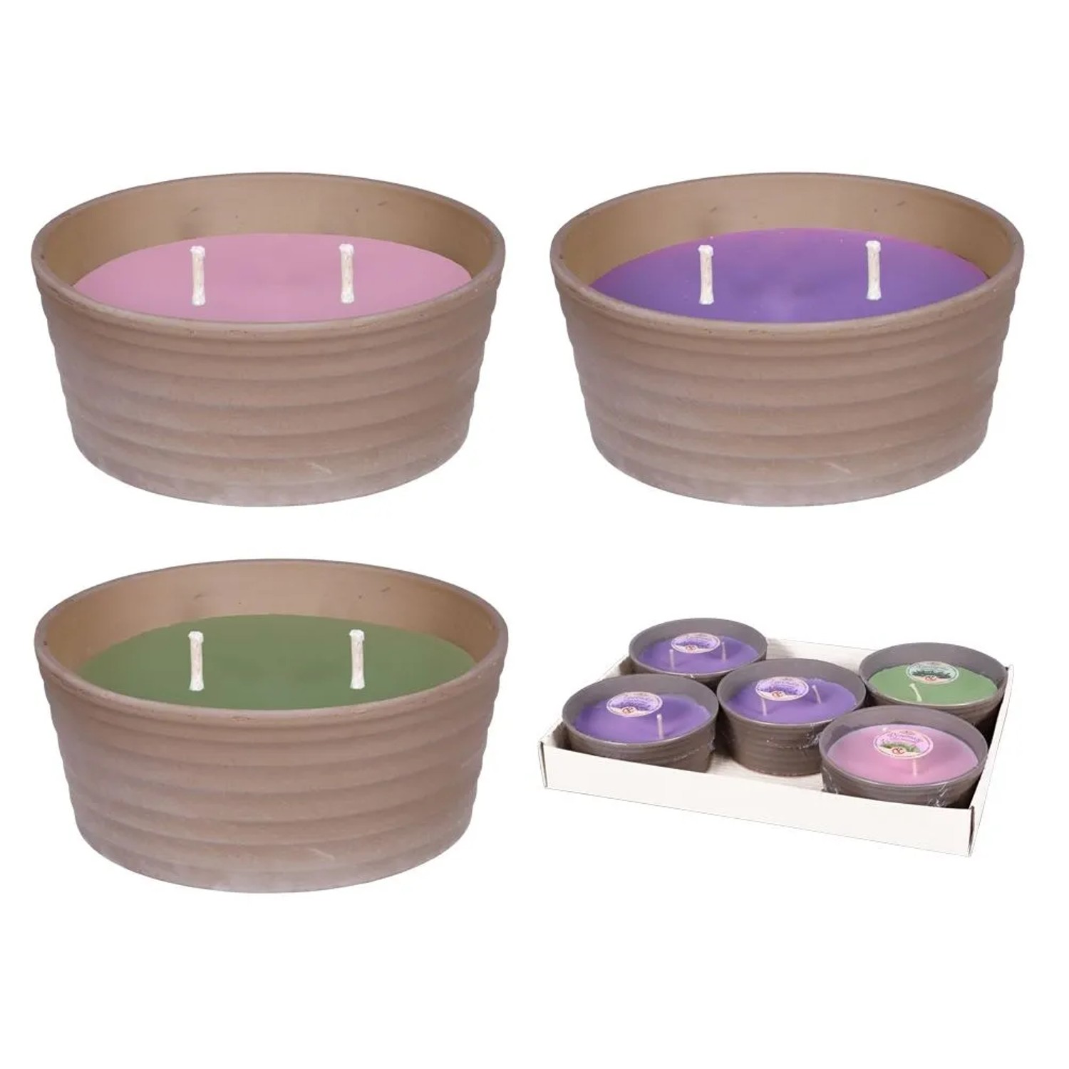 E-shop NOHEL GARDEN Sviečka Levanduľa+Rozmarín+Eukalyptus Sirius mix pr.16x7cm,420g,1ks