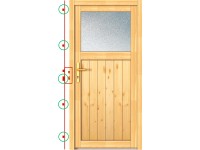 Panto Drevené vedľajšie vchodové dvere NET 504, prírodný smrek, 98 x 200 cm, Ľ