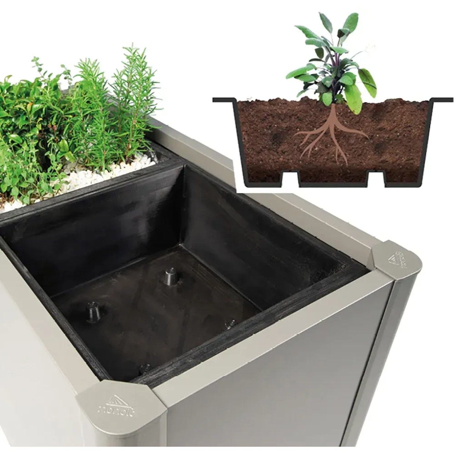 E-shop Biohort Vložka na výsadbu rastlín pre vyvýšené záhony 1 ks, 50 x 50 cm