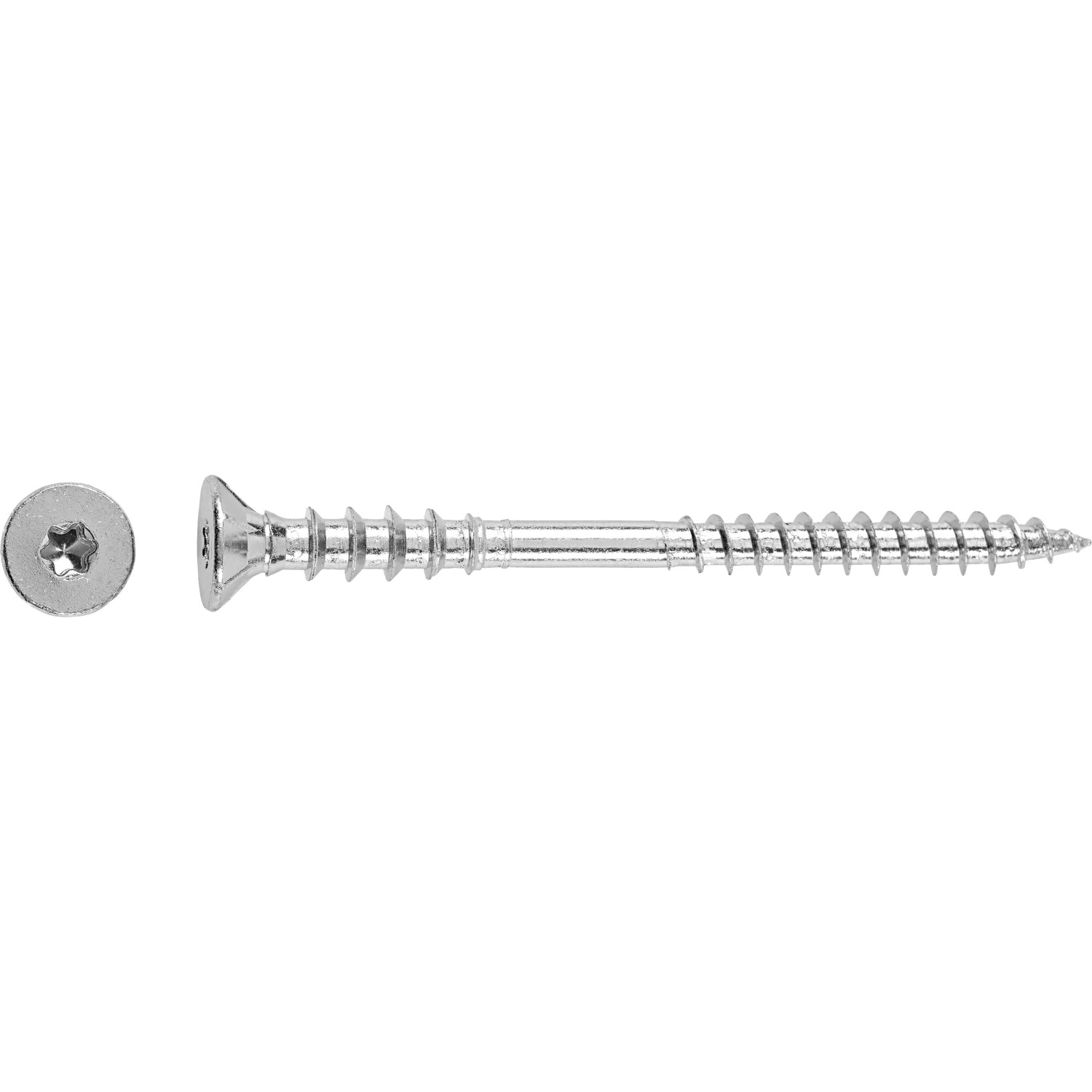 E-shop Nastavovacia skrutka so zápustnou hlavou TX25 bielo pozinkovaná 6 x 70 mm, 50 ks