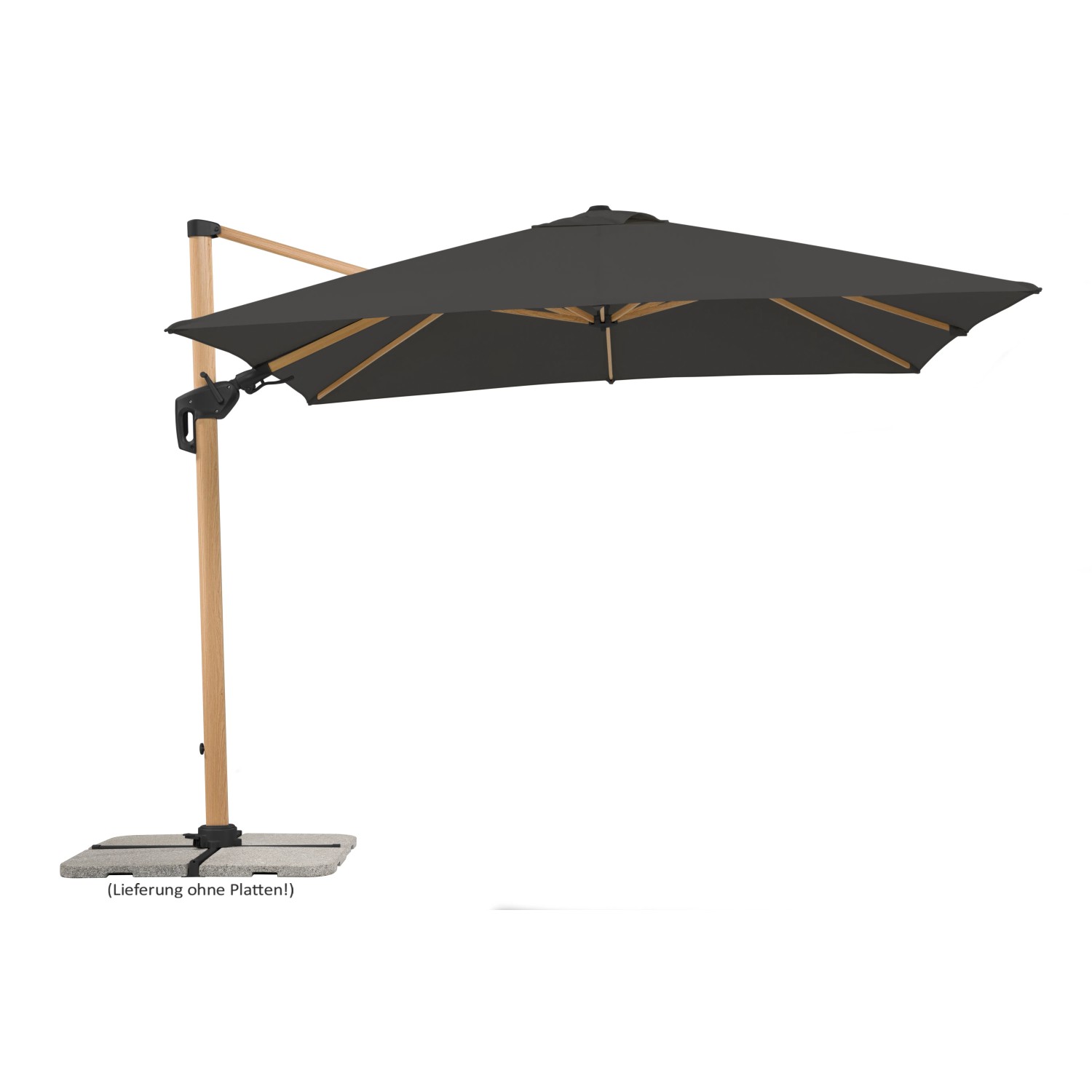 E-shop Schneider Slnečník Rhodos Twist Woody antracitový 300 x 300 cm