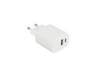 Reality Sieťový USB adaptér USB-A a USB-C 17W, biela, 8 x 4 cm Reality Sieťový USB adaptér USB-A a USB-C 17W, biela, 8 x 4 cm