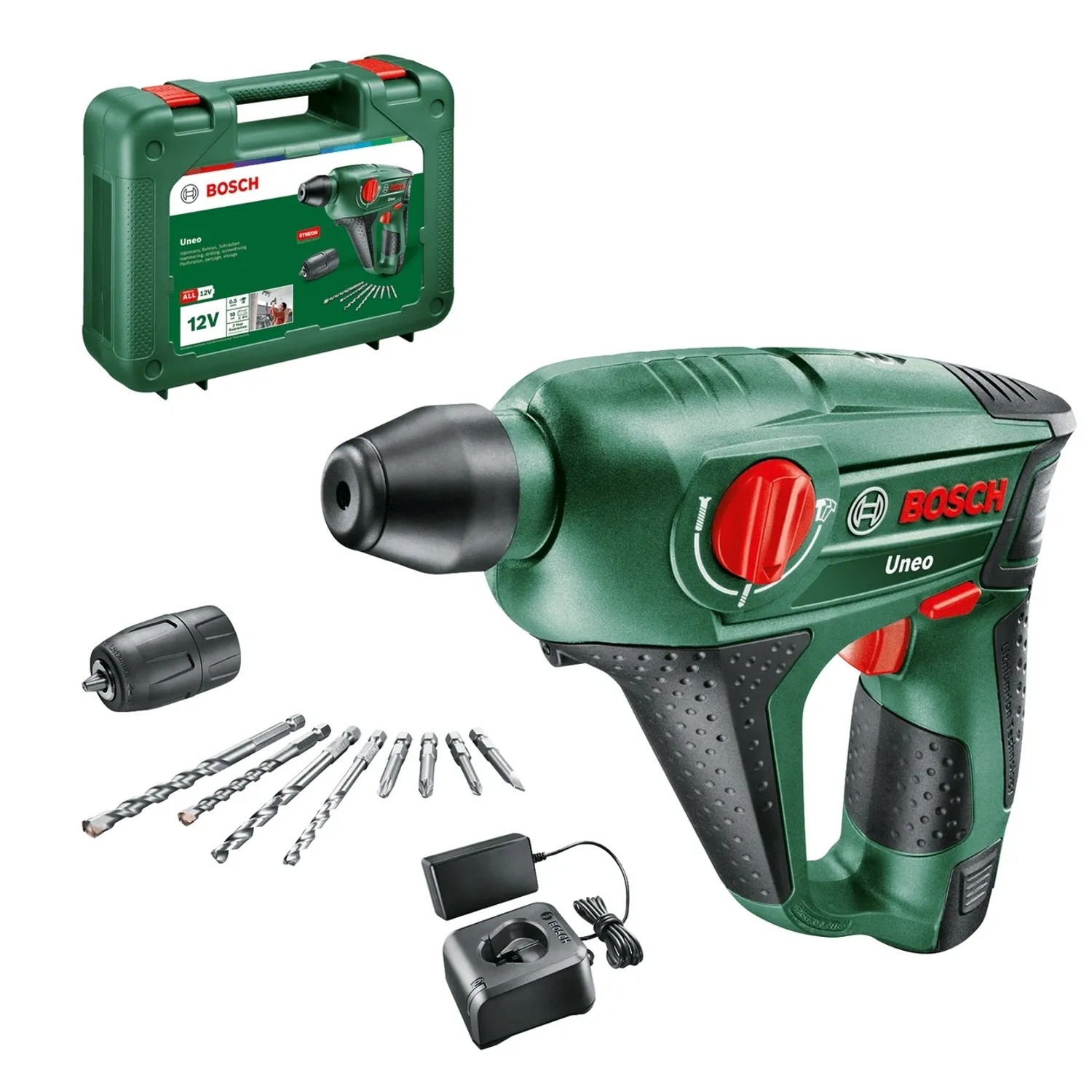 E-shop Bosch Akumulátorové vŕtacie kladivo Uneo + 1x2,0 Ah + nabíjačka