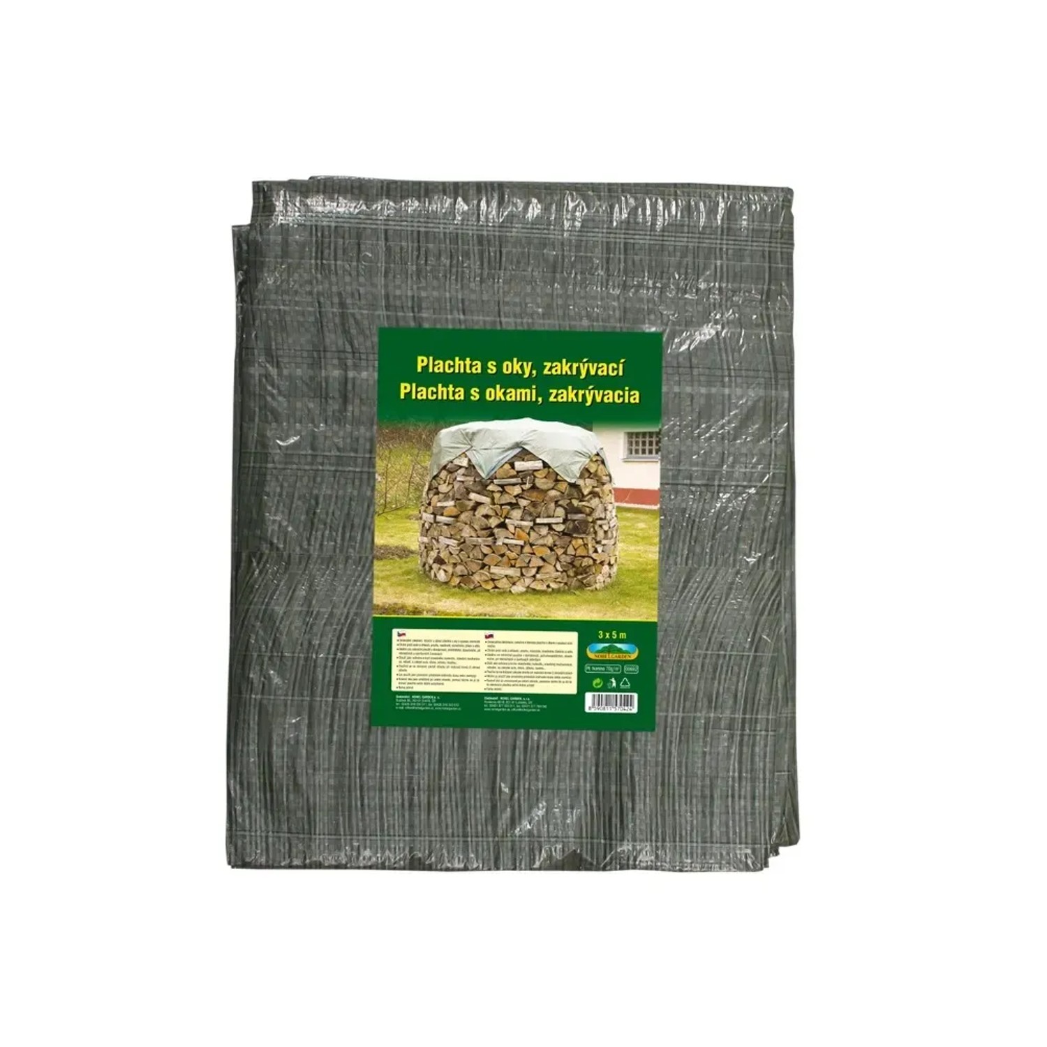 E-shop NOHEL GARDEN Plachta s okami kašírovaná zelená 55 g, 3 x 5 m