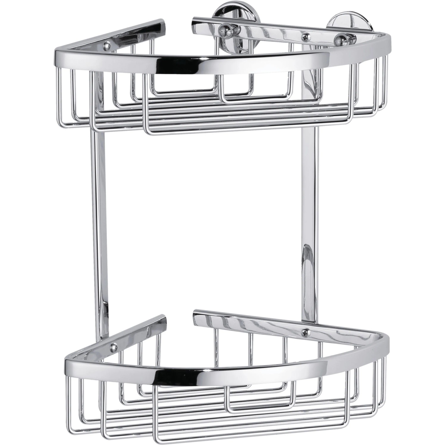 E-shop tesa Dvojposchodový rohový košík do sprchy Aluxx, chróm, 260 x 163 x 170 mm