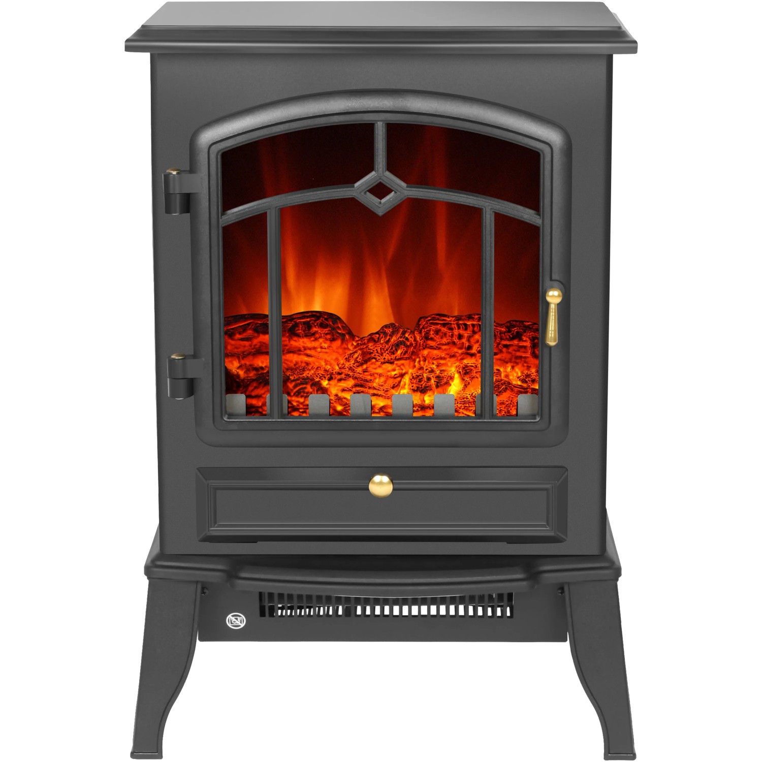 E-shop El Fuego Elektrický krb Como II čierny 1800/2000 W, 39 x 56,5 x 24 cm