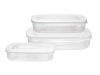 Tontarelli Súprava dóz na potraviny obdĺžnik, biela, 3 ks