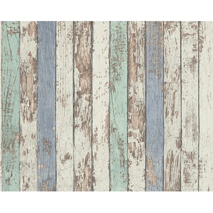 A. S. Creation Tapeta vliesová BEST OF WOOD & STONE béžovo-modrá FSC®