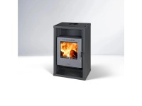 THORMA Krbové kachle HÖRBY, 7kW, čierna/sivé dvierka, 55,8 x 37,5 x 90,3 cm