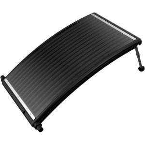 Čierny solárny absorbér Smart Pool na ohrev vody v bazéne s nastaviteľnými nožičkami.