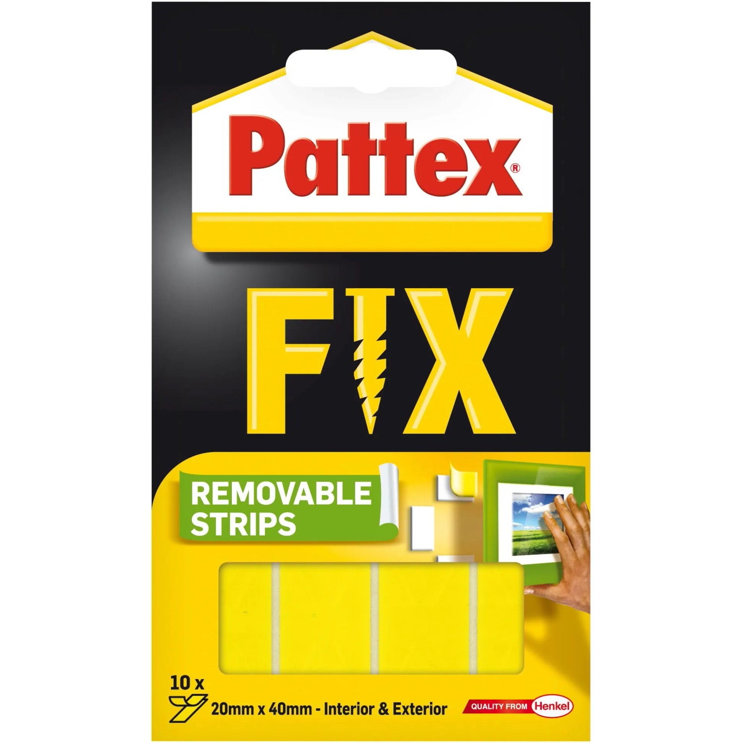 E-shop Pattex Montážne lepiace prúžky Super Fix, nosnosť 2 kg, 19 x 40 mm
