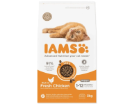 IAMS Granule pre mačky KITTEN 1-12 mesiacov s čerstvým kuracím 3 kg