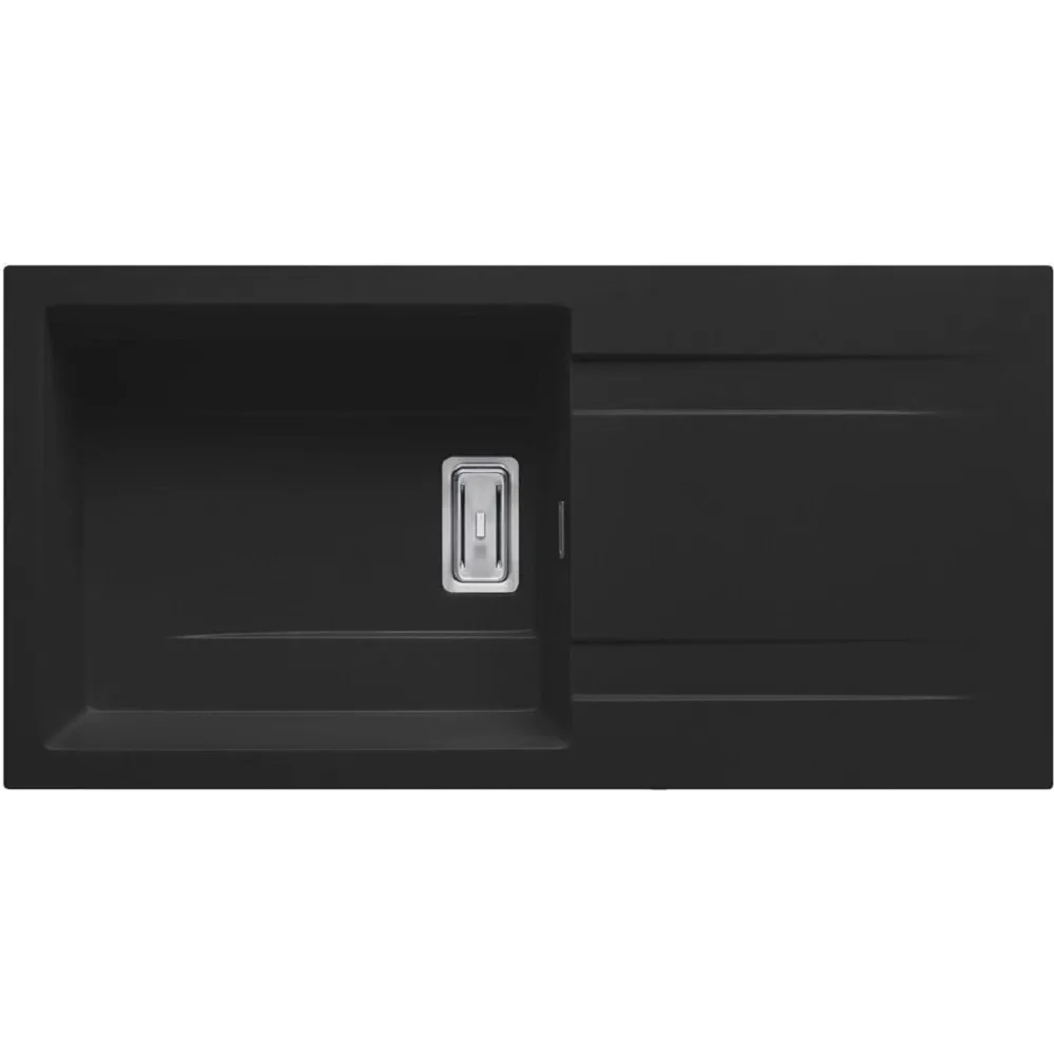 E-shop Pyramis Granitový drez s odkvapkávačom Kartesio 1B 1D Plus, carbon, 100 x 50 cm