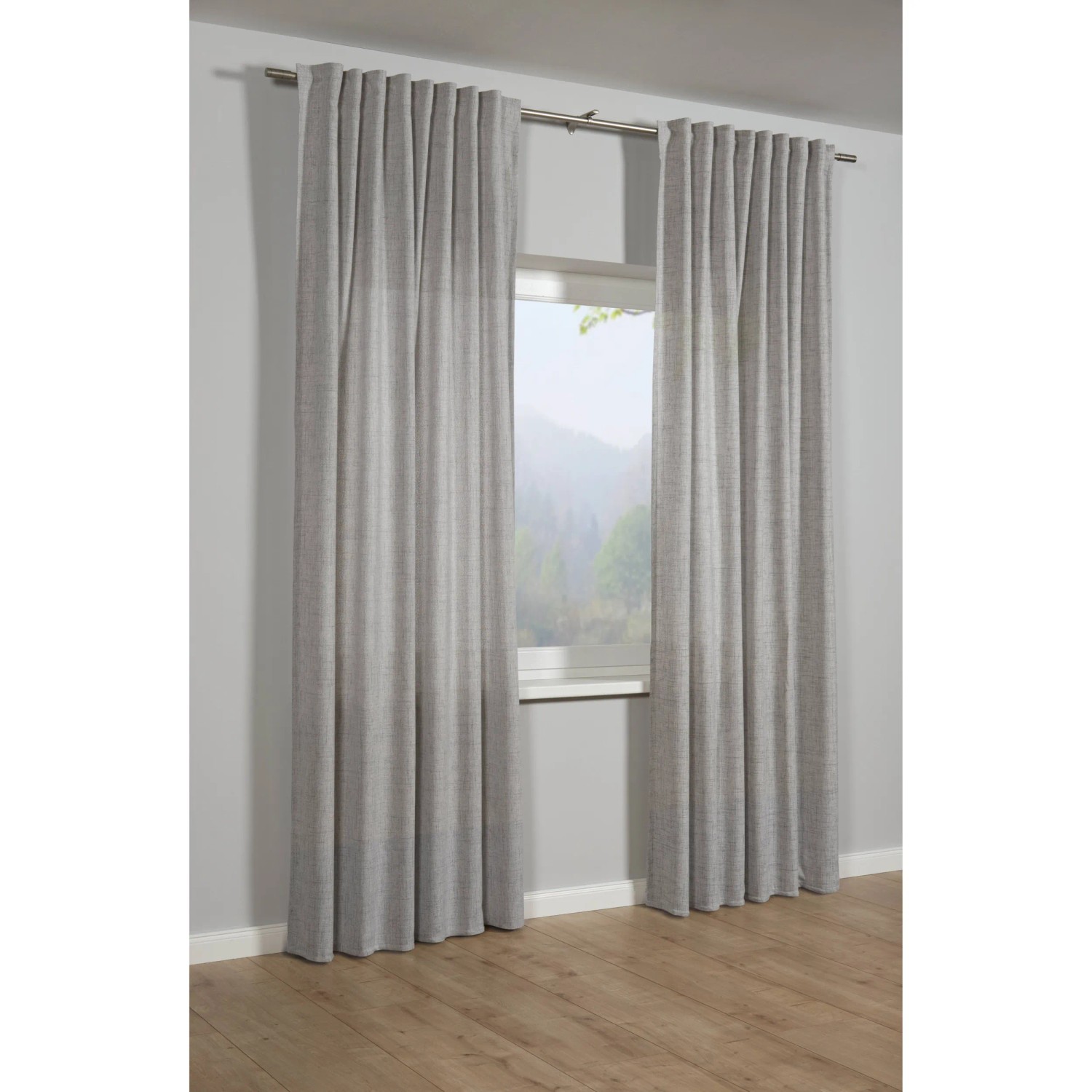 E-shop Bennetti Záves so skrytými pútkami, ľanový vzhľad, striebornosivý, 245 x 140 cm