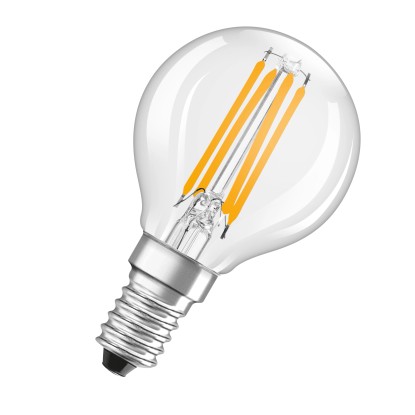 OSRAM LED žiarovka Base Classic P40, E14, 4 W, 470 lm, 2700 K, číra, 2 ks