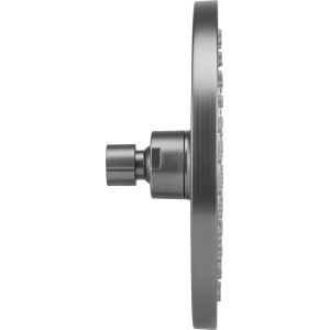 Okrúhla hlavová sprcha baliv KBR-20.12 v gunmetal farbe, Ø 20 cm, s tryskami proti vodnému kameňu, bočný pohľad.