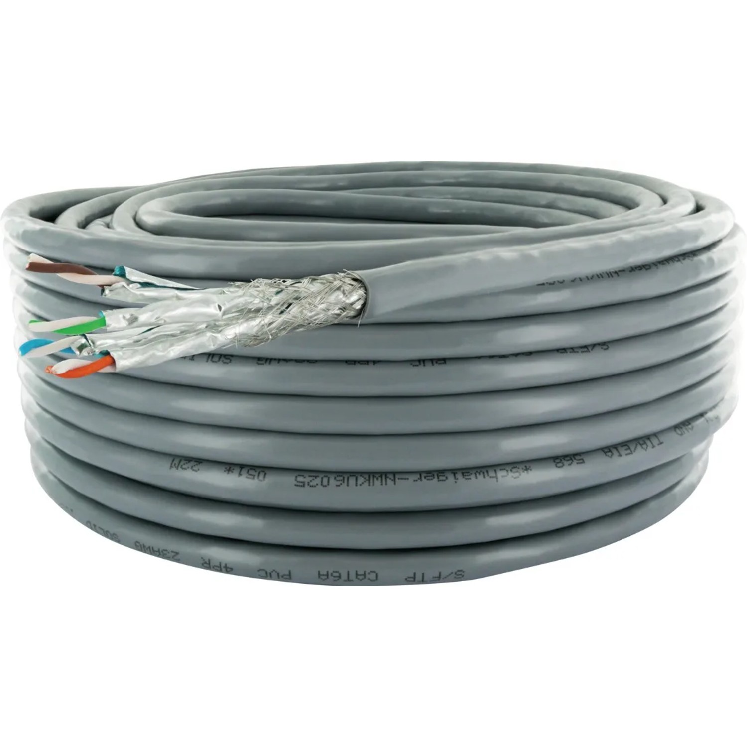 E-shop Schwaiger Sieťový kábel CAT 6a sieťový kábel S/FTP 25 m sivý
