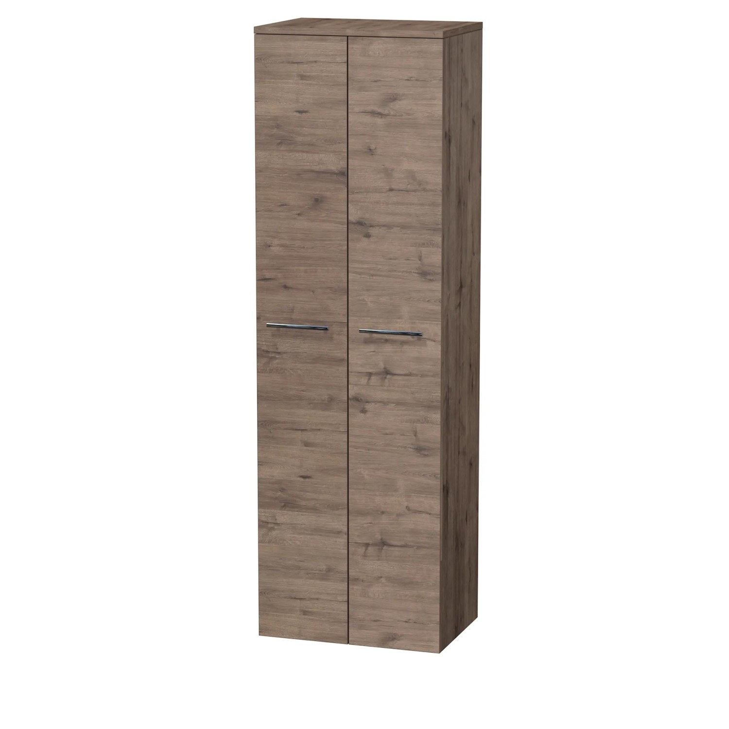 E-shop INTEDOOR Vysoká skriňa BEE, úchyt chróm, 2 dvere, š. 50 cm, dub Wellington