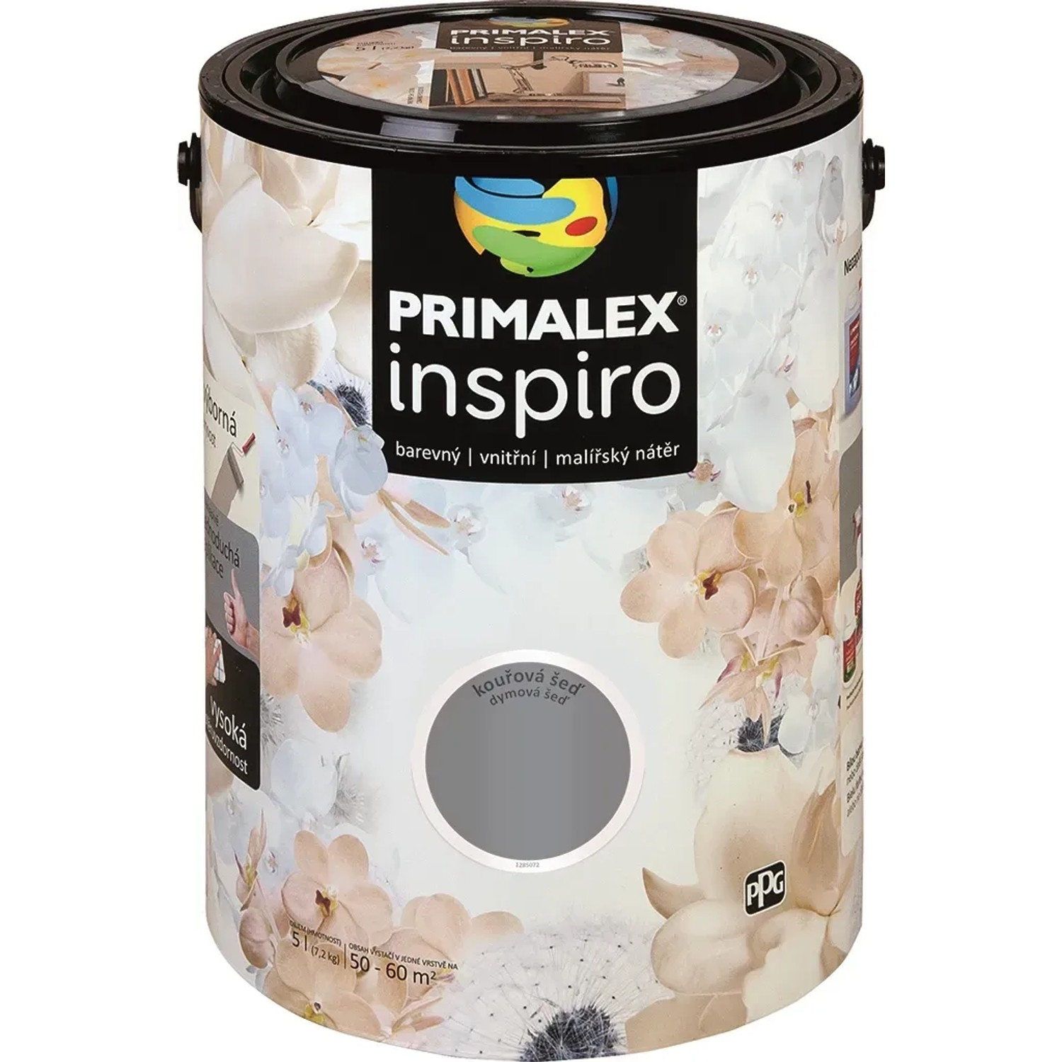 E-shop PRIMALEX Farebný vnútorný maliarsky náter Inspiro dymová sivá 5 l
