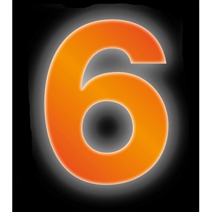 Conacord Reflexné domové číslo 6, oranžové, 8 cm