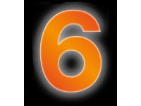 Conacord Reflexné domové číslo 6, oranžové, 8 cm