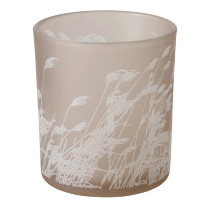 Boltze Home Svietnik na čajovú sviečku Reedy XS, béžová, pr. 7 x 8 cm