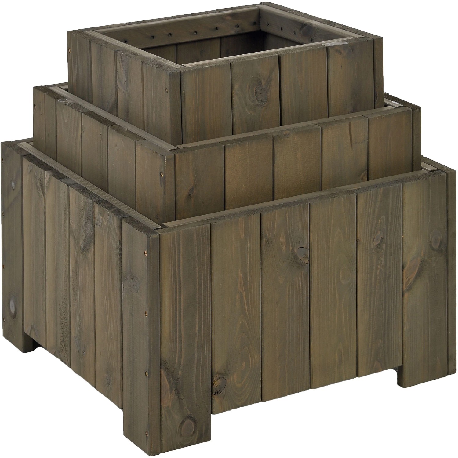 E-shop Gaspo Drevený kvetináč Wels, sivá vintage, 57 x 57 x 35 cm
