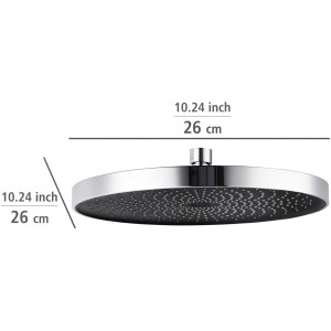 Wenko hlavová sprcha Softwater, 26 cm, chróm/čierna, z ABS plastu.