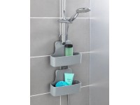 Wenko Odkládací košík do sprchy Barcelona plast (TPE), sivá, 26 x 24 x 9 cm