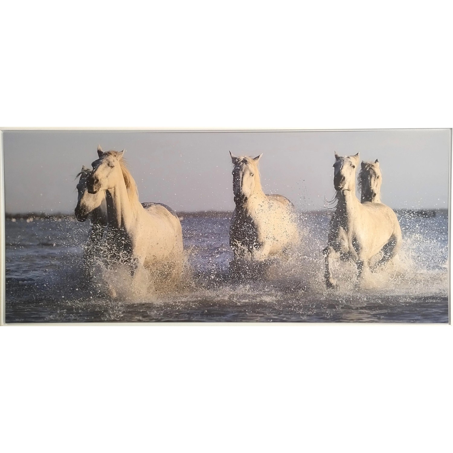 E-shop Bondecor Obraz, MDF rám, SHADOW Kone white 59 x 134 cm