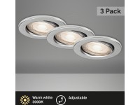Briloner Vstavané LED svietidlo hliník, 3-dielna súprava 350 lm