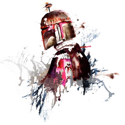 Komar Vliesová fototapeta Star Wars Watercolor Boba Fett 250 x 280 cm