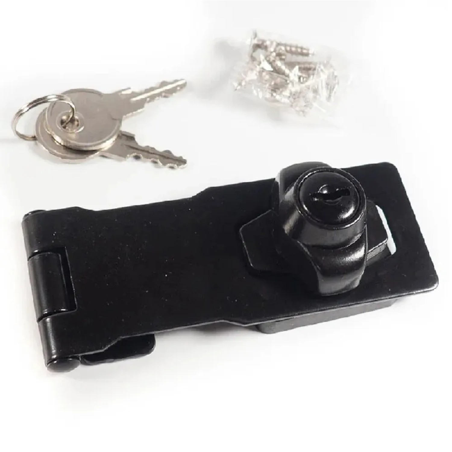 E-shop DomaxPetlica zamykacia WHK1 čierna 120 x 40 mm s bezpečnostným zámkom a kľúčmi