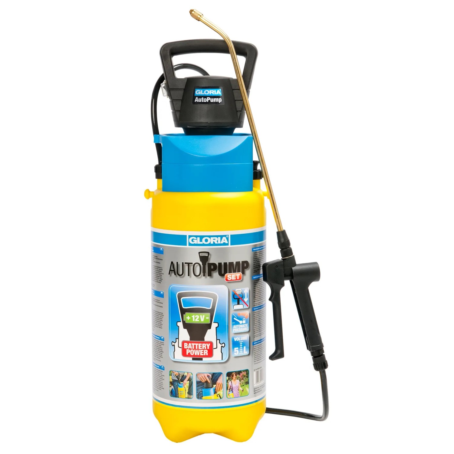 E-shop Gloria Súprava postrekovača a akumulátorovej pumpy AutoPump Set, 1,5 bar, 5 l