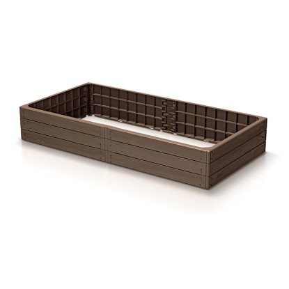 Prosperplast Vyvýšený záhon BASE WOODY tehlový 149,2 x 75,6 x 25 cm
