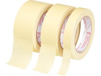 LUX-TOOLS Krepová lepiaca páska 18 mm, 38 mm, 48 mm x 50 m, 3 ks