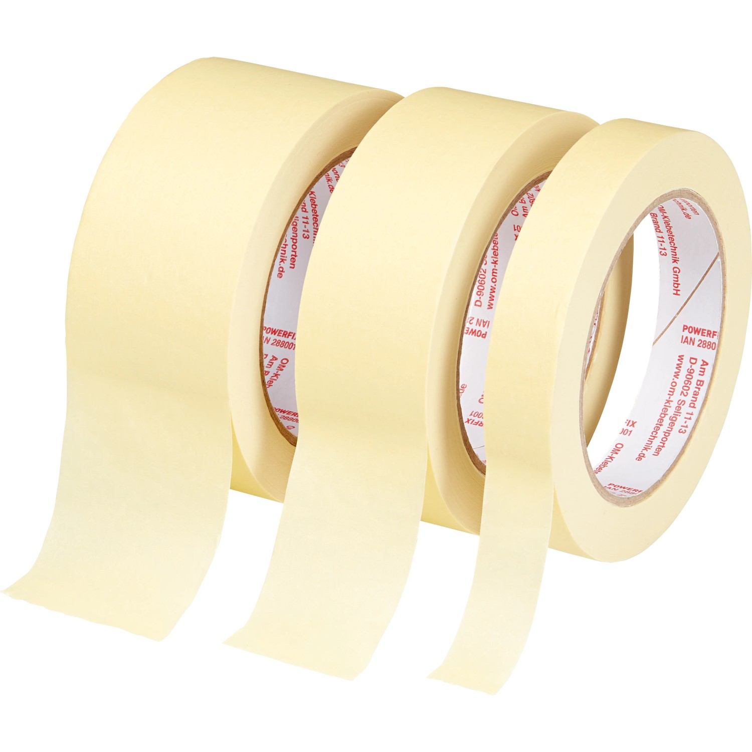 E-shop LUX-TOOLS Krepová lepiaca páska 18 mm, 38 mm, 48 mm x 50 m, 3 ks